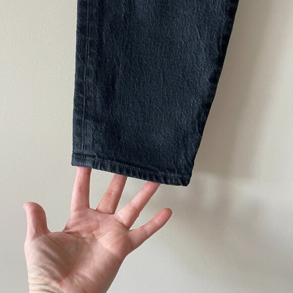 Levi's Wedgie High Rise Button Fly Waist Denim Dark Wash Skinny Jeans Black 27 - Picture 6 of 10